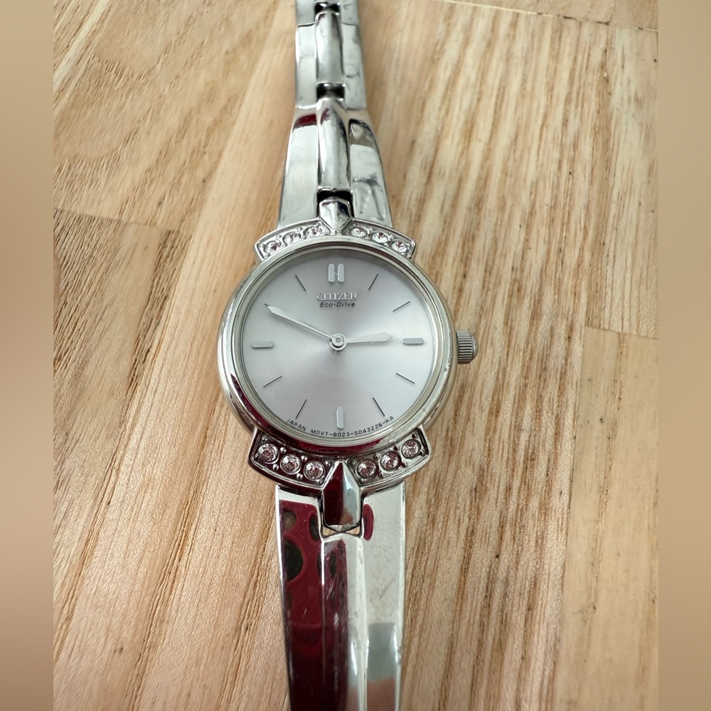 Citizen eco-drive ladies silver tone dress watch